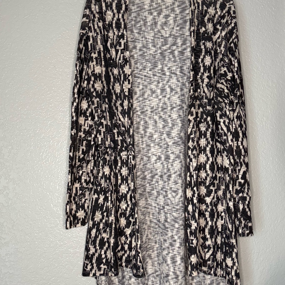 Aztec Design Western Country Boho Black And Cream Lightweight Cardigan Size L‎
